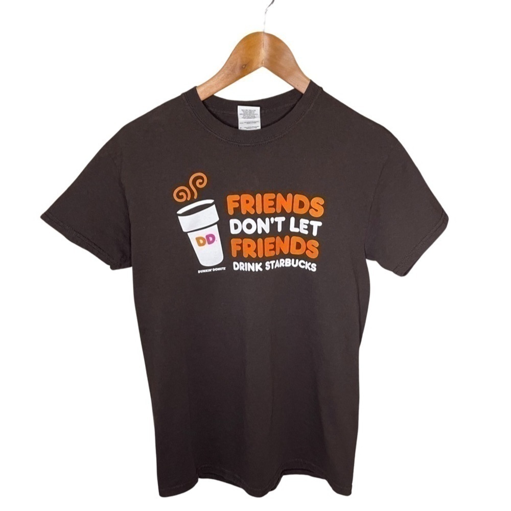 Dunkin’ Donuts Friends Coffee Graphic T-Shirt Brown Size S